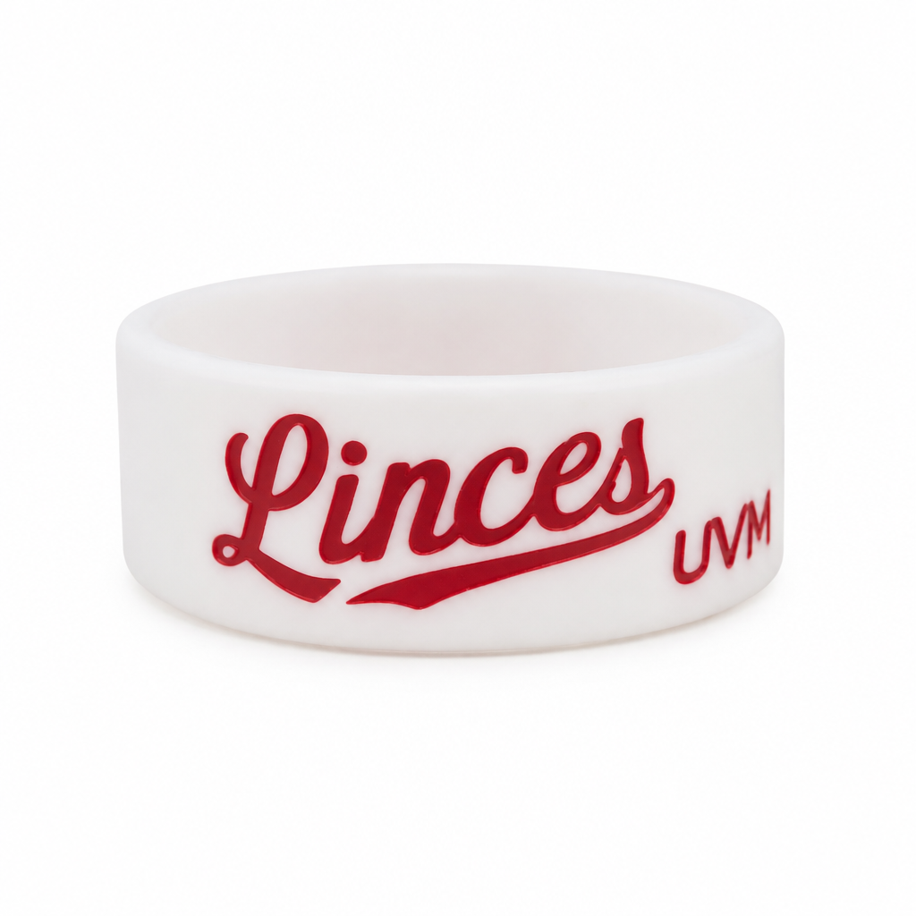Pulseras blanca con logo lince y uvm
