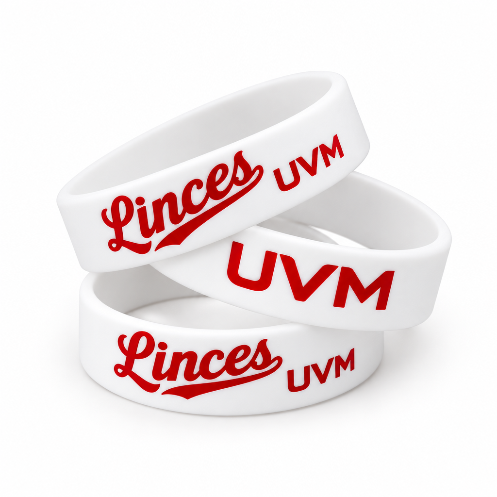 Kit de 3 pulseras blancas con logo linces y uvm