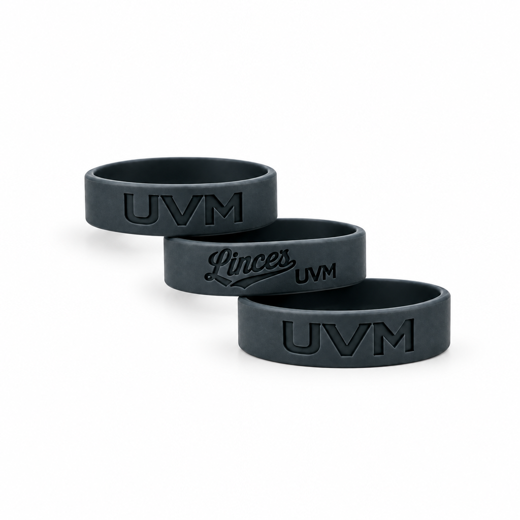 Kit de 3 pulseras grises con logo linces y uvm