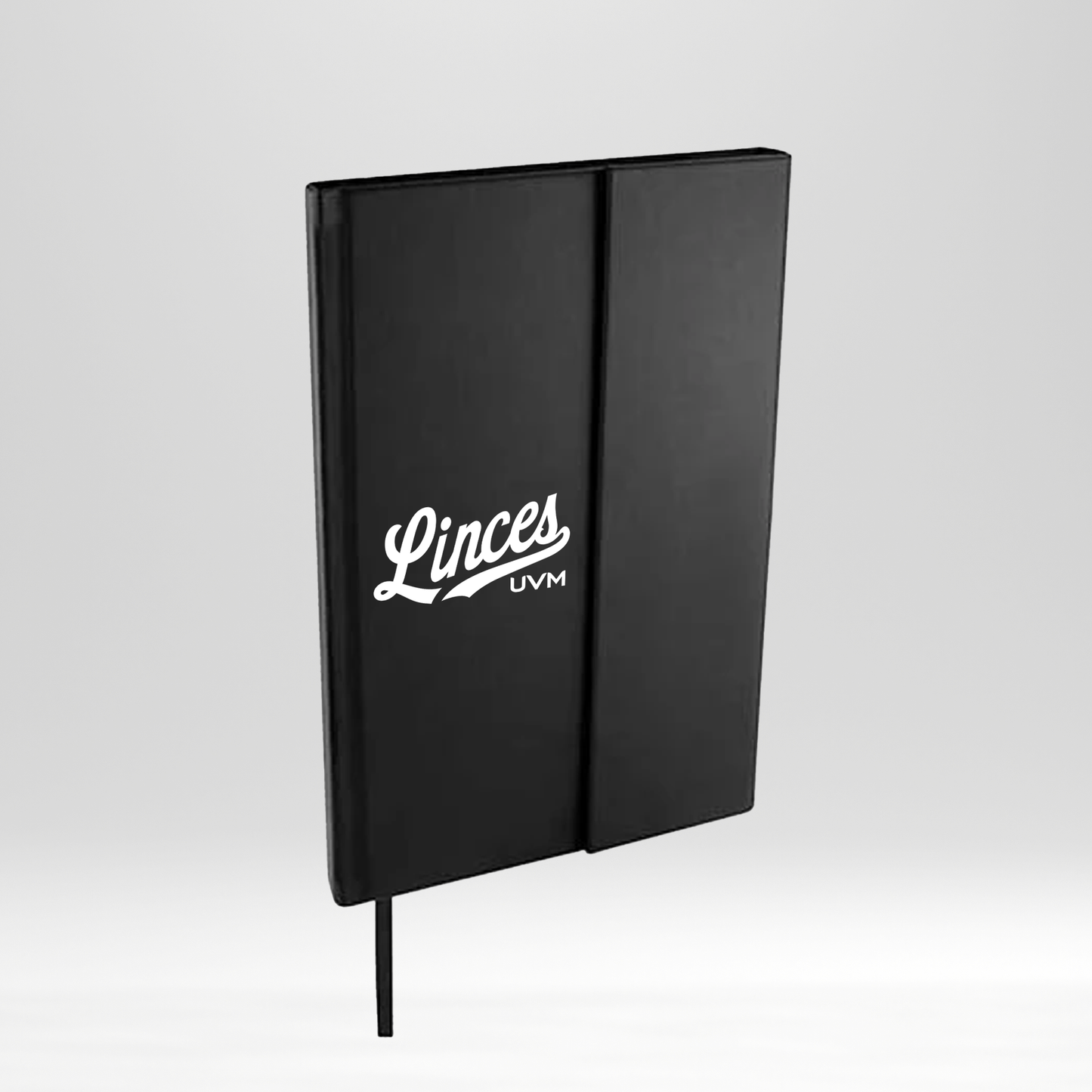 Libreta negra pasta dura linces UVM blanco