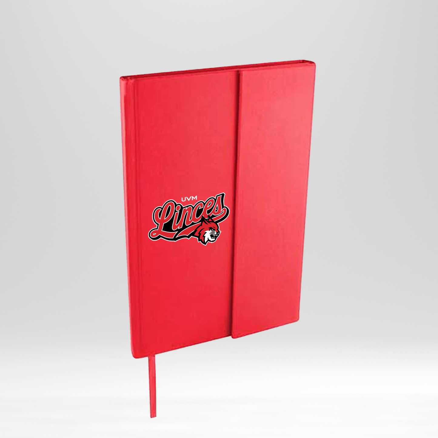 Libreta roja pasta dura logo linces UVM