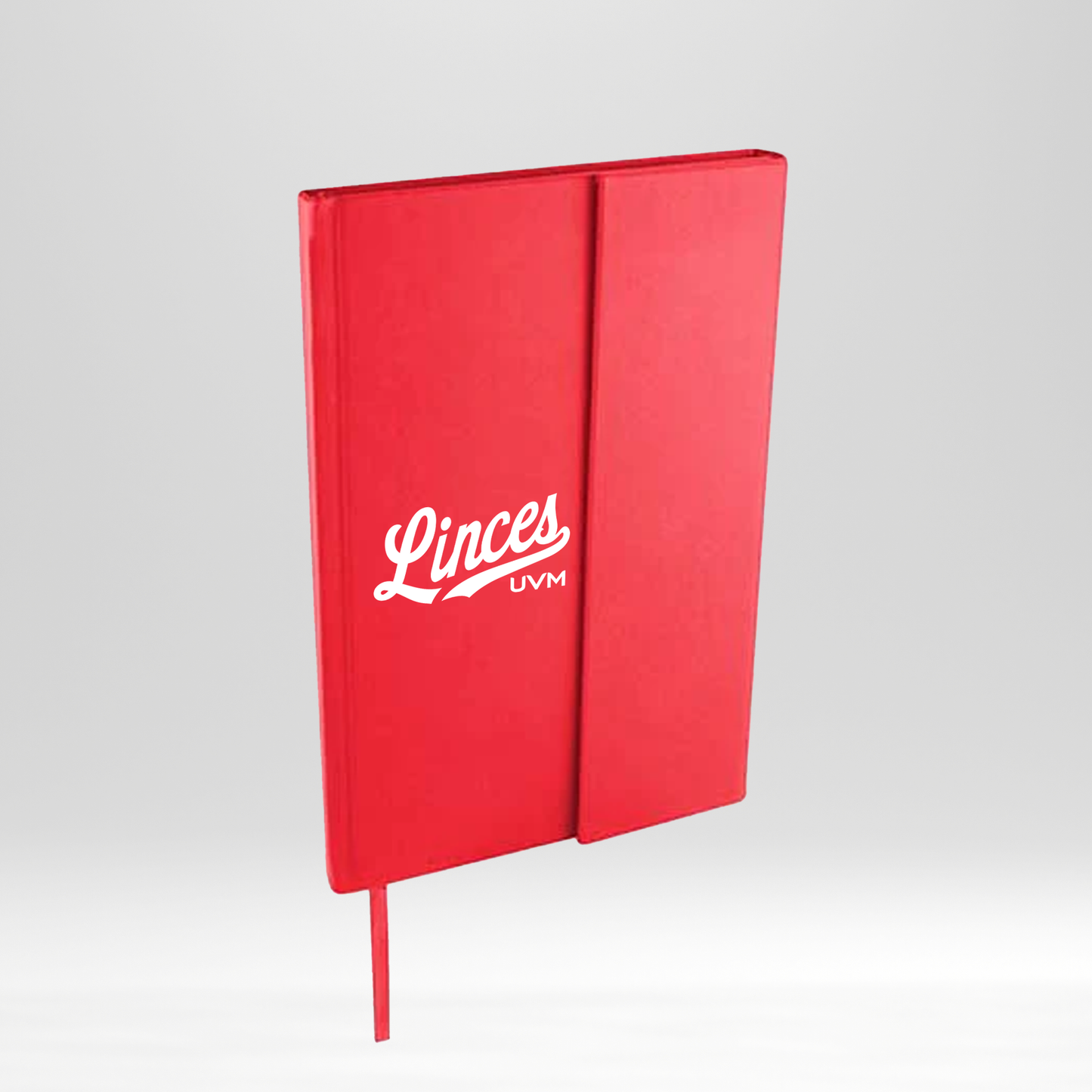 Libreta roja pasta dura linces UVM blanco