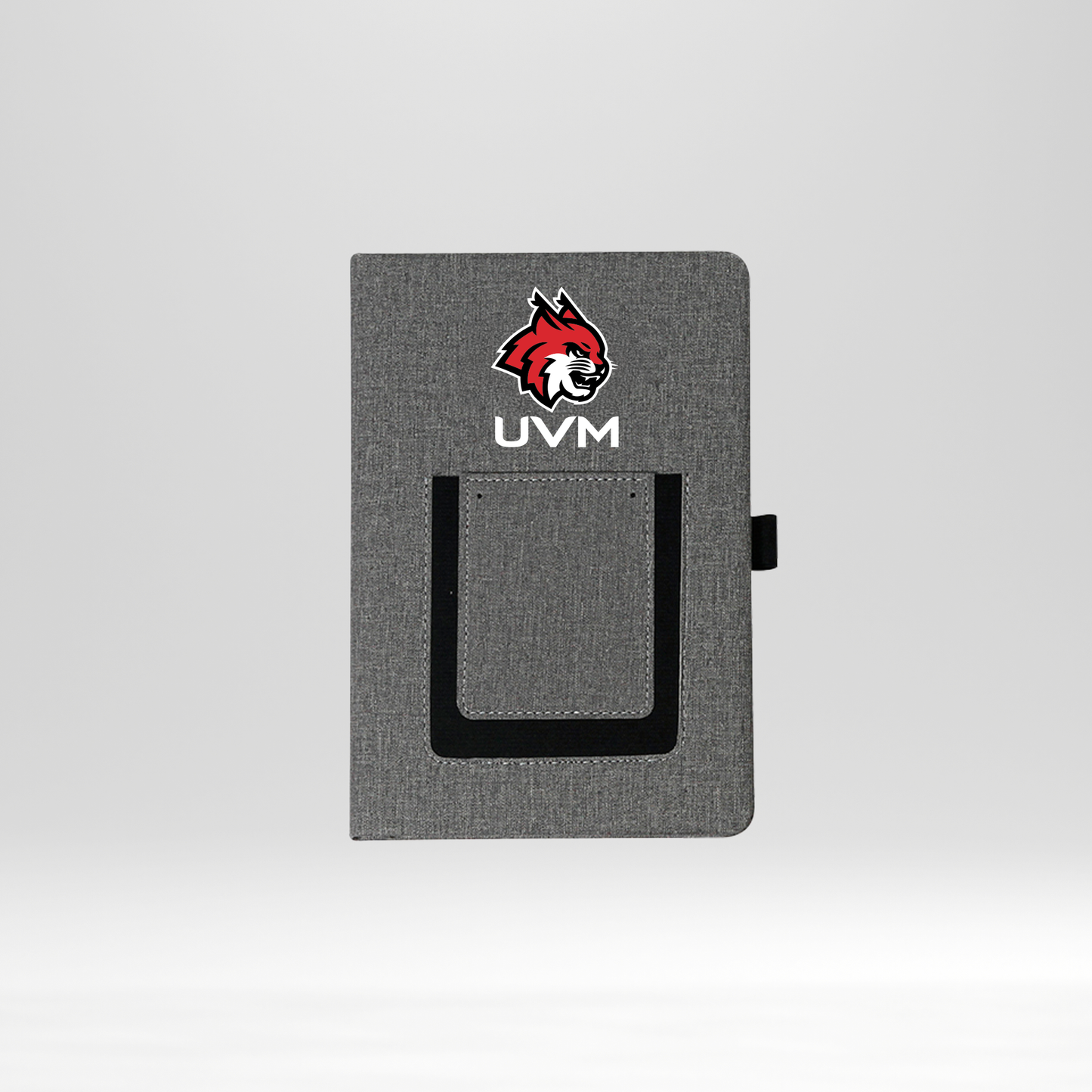 Libreta gris logo linces UVM blanco bolsillo