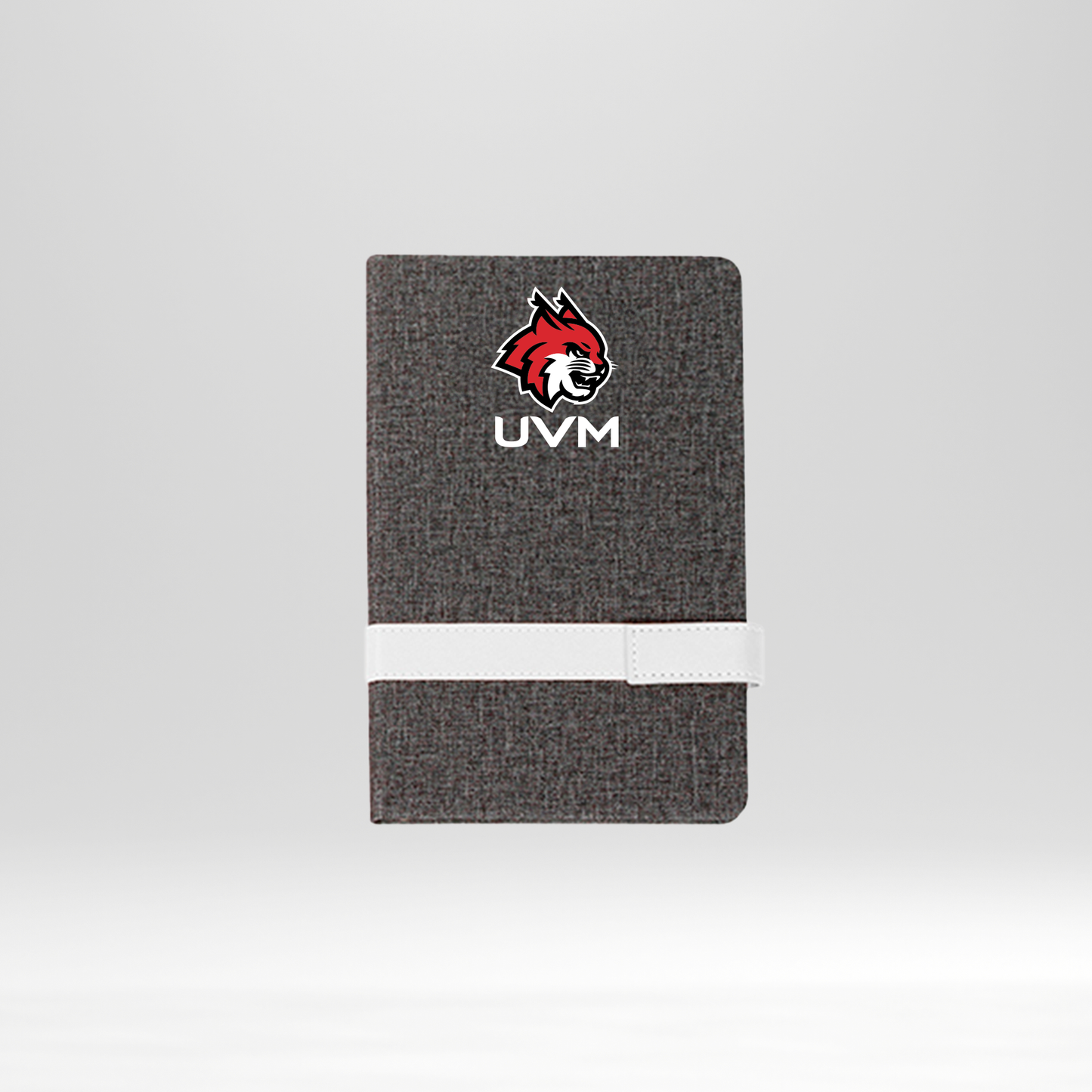 Libreta gris logo linces UVM banda horizontal