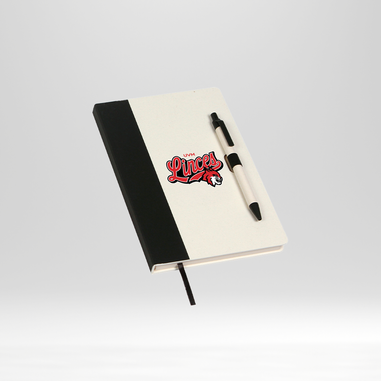 Libreta blanca con borde negro linces rojo