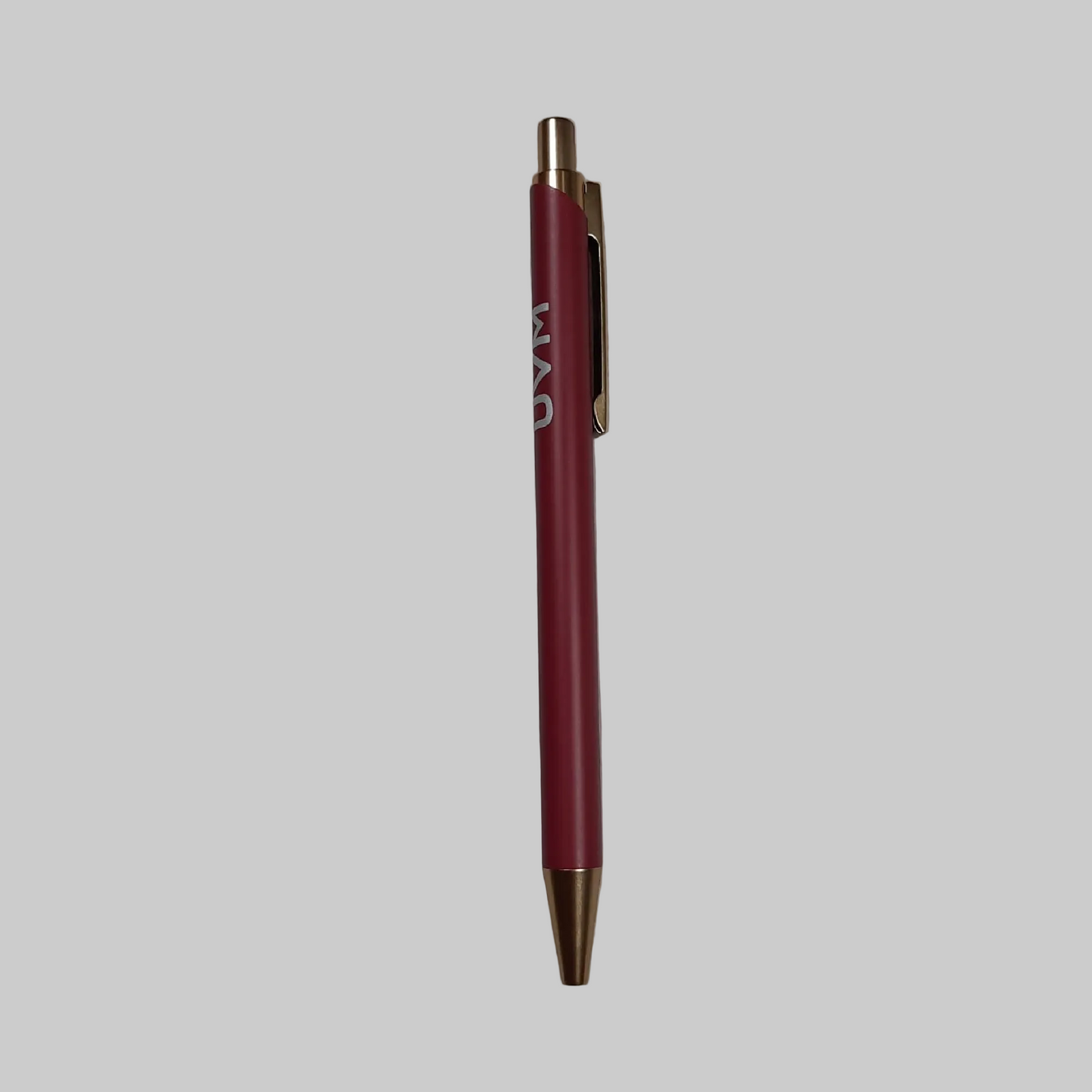 Bolígrafo Rojo botón y punta dorada logo UVM