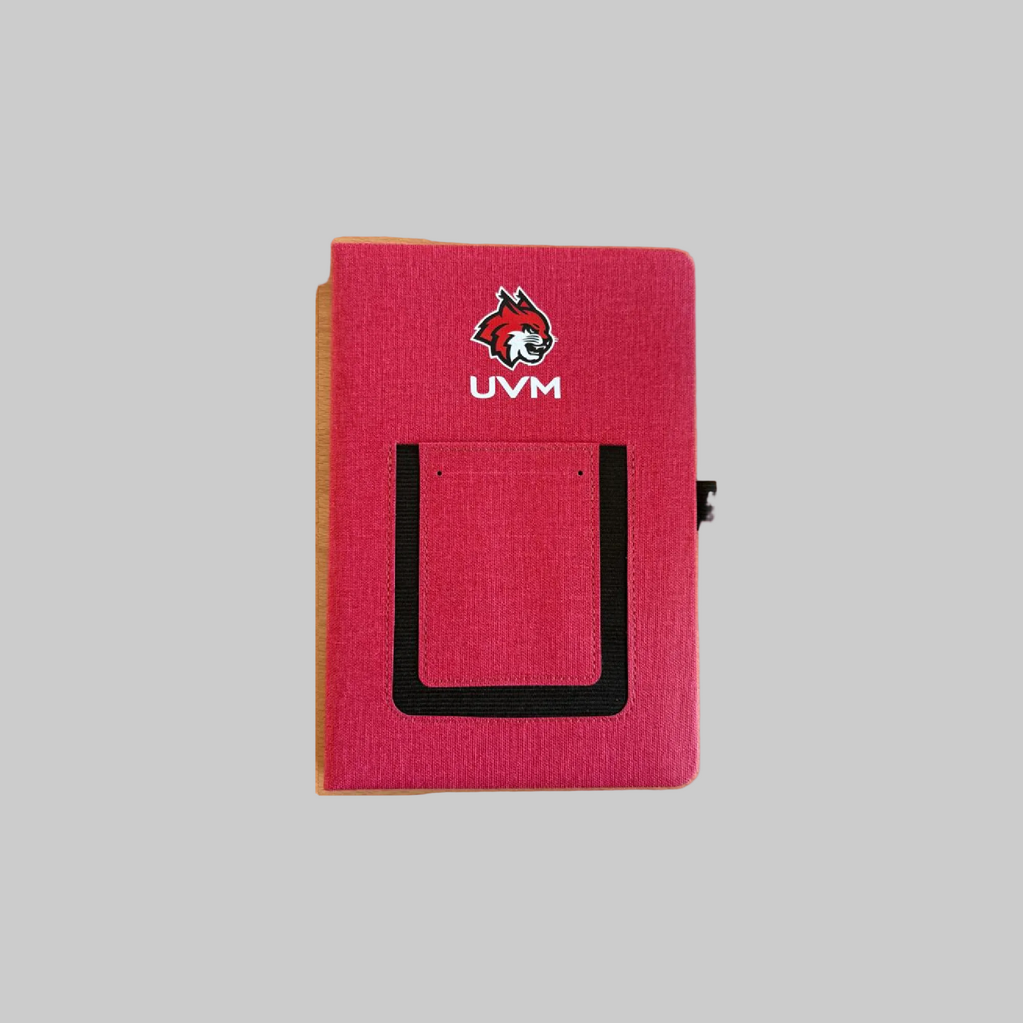 Libreta roja logo linces UVM blanco bolsillo