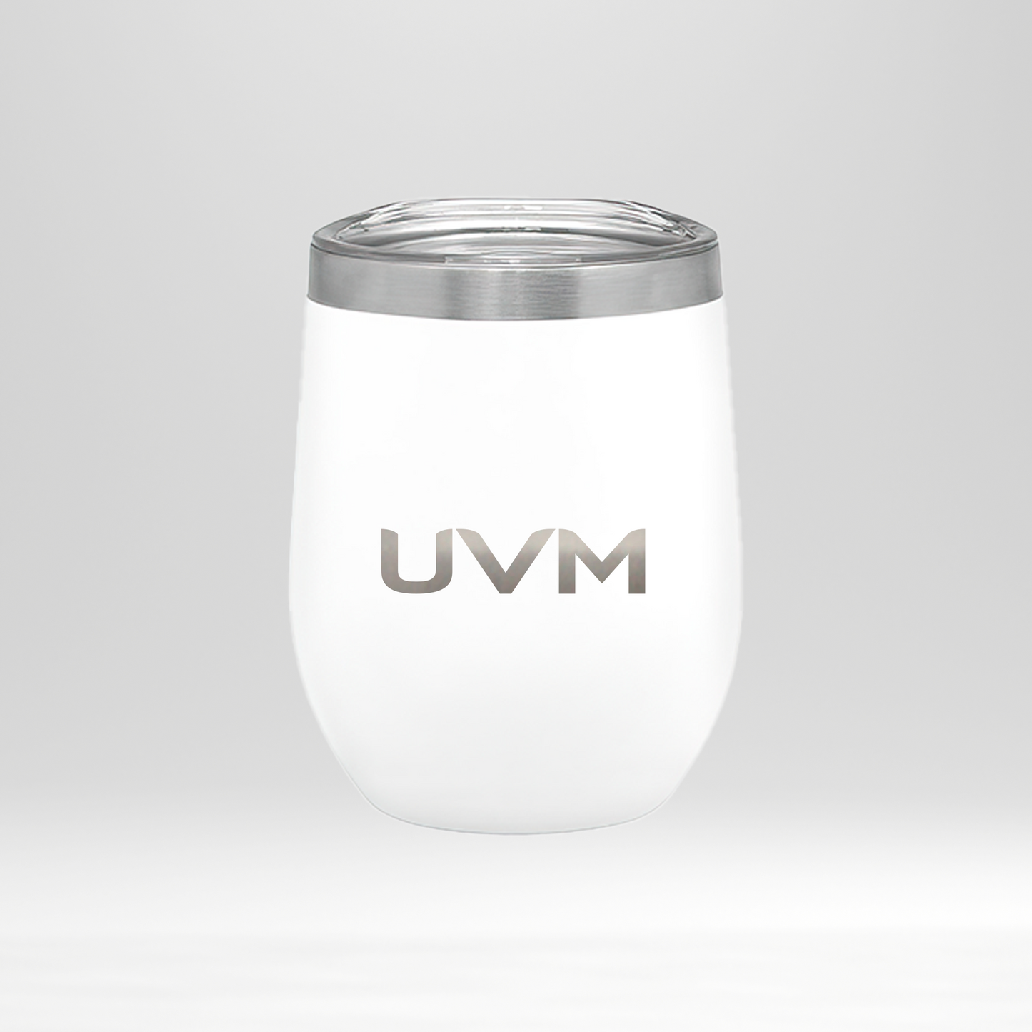 Termo metálico con tapa de plástico UVM blanco