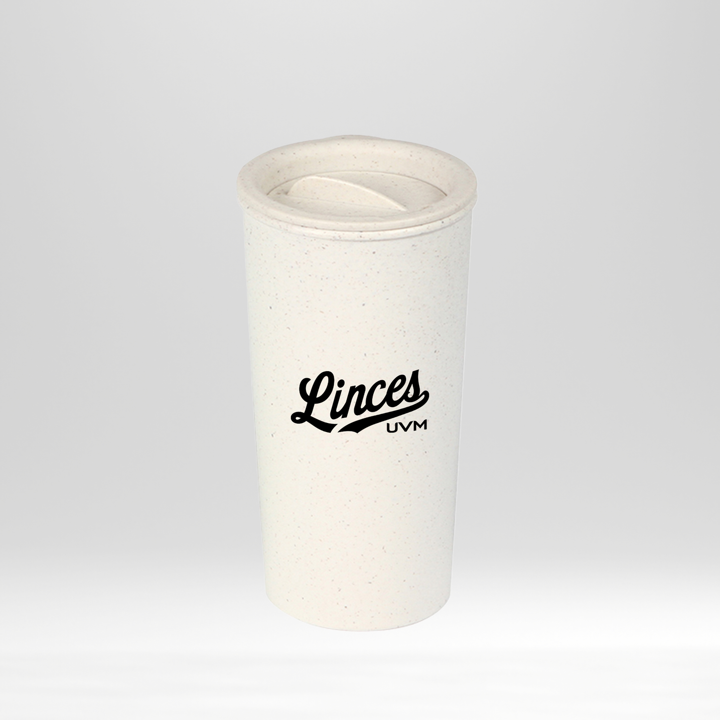 Vaso beige con logo linces impreso