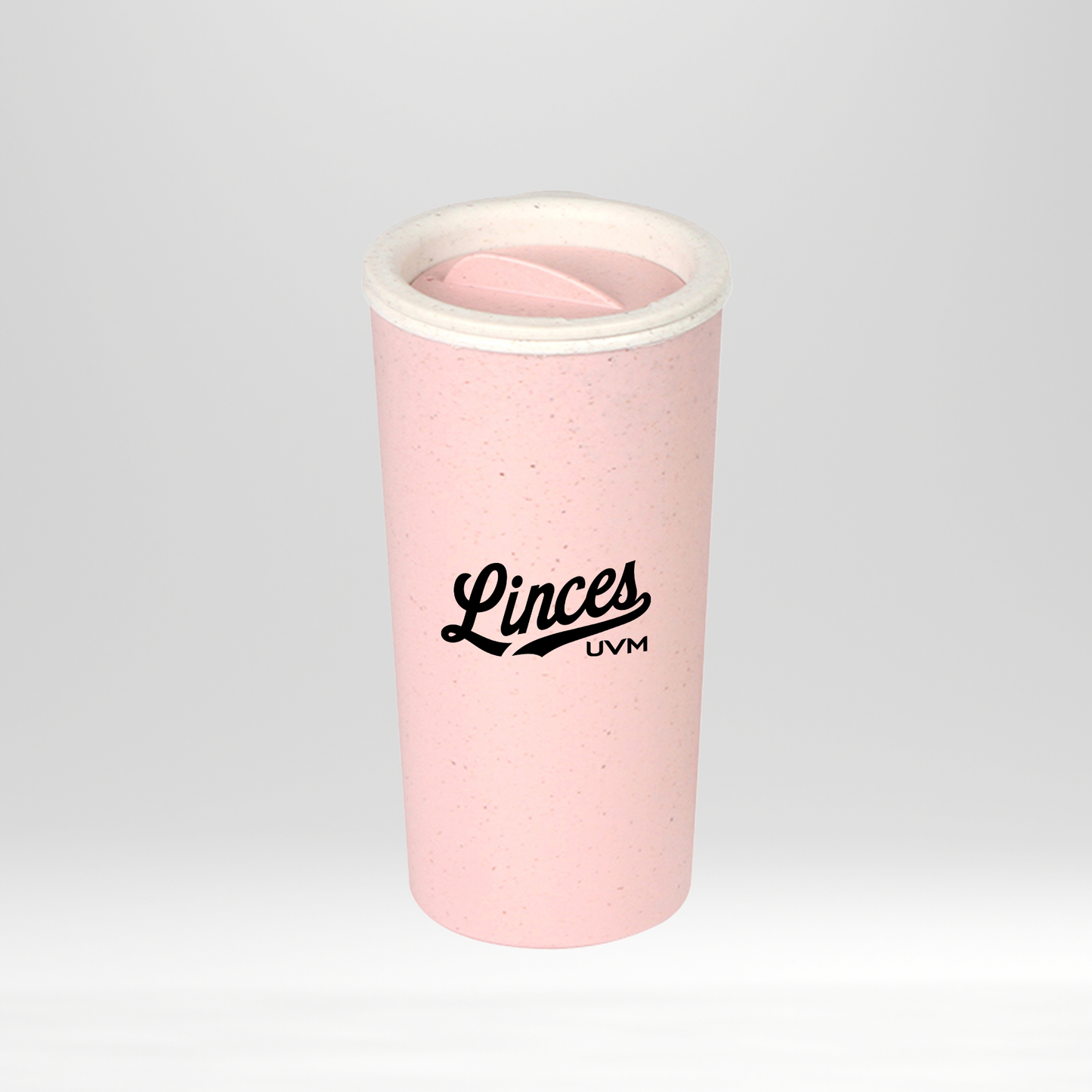 Vaso rosa con logo linces impreso