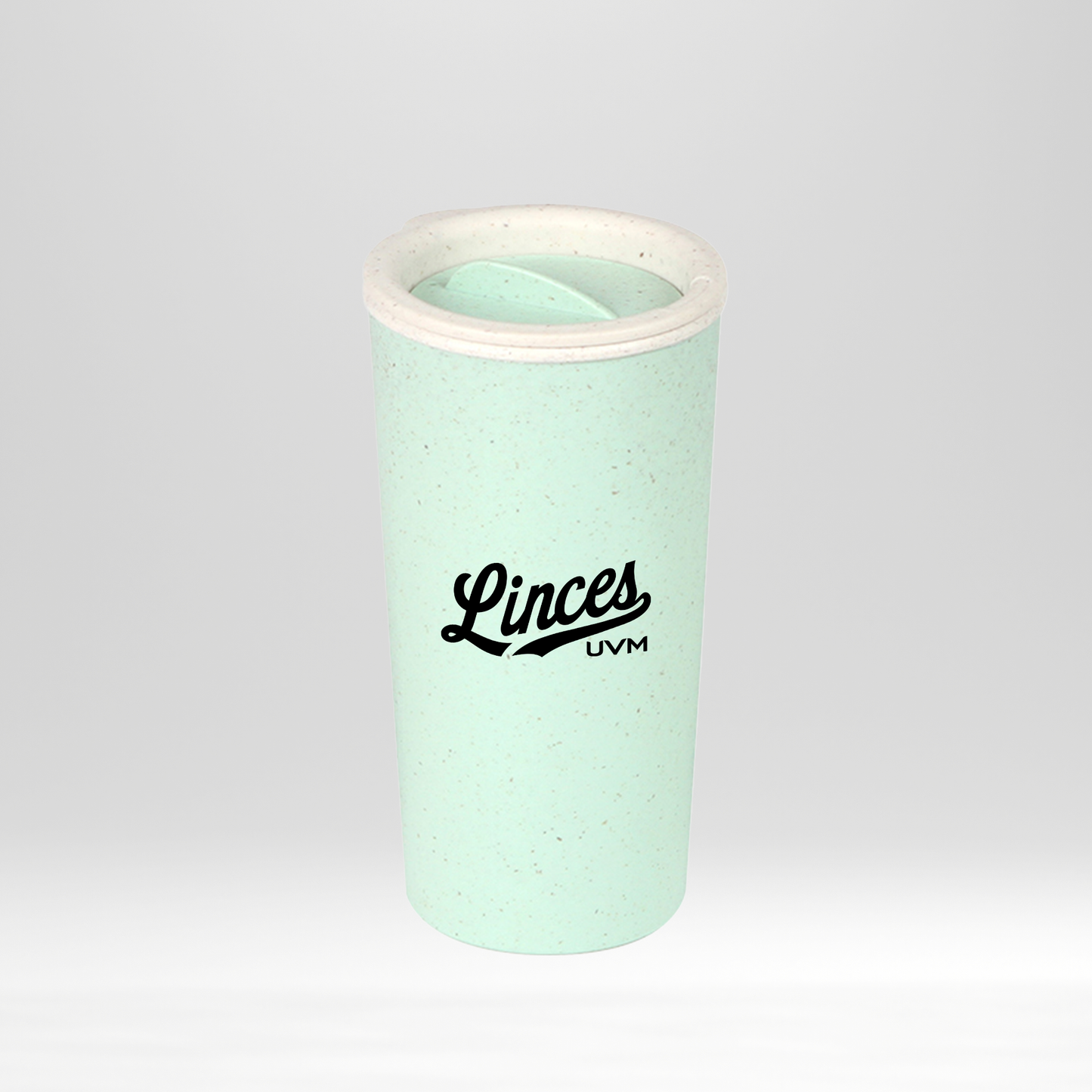 Vaso verde con logo linces impreso