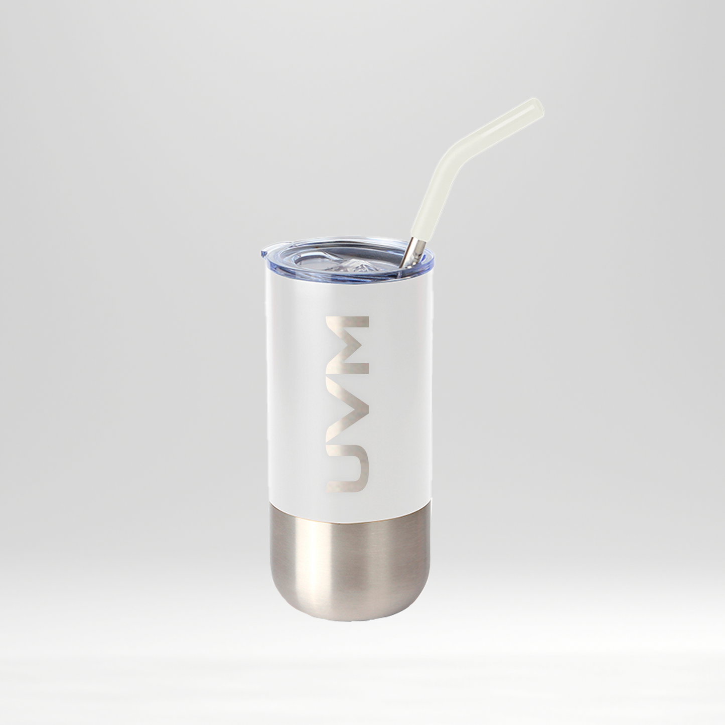 Termo blanco con popote UVM