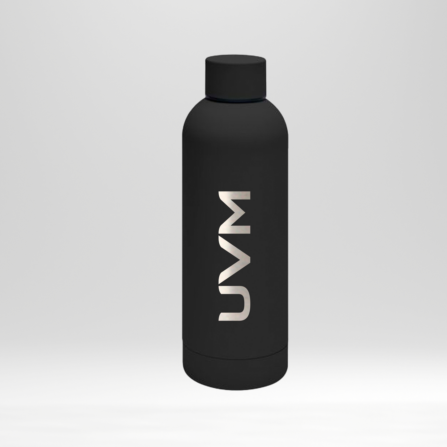 Termo negro circular con tapa negra UVM