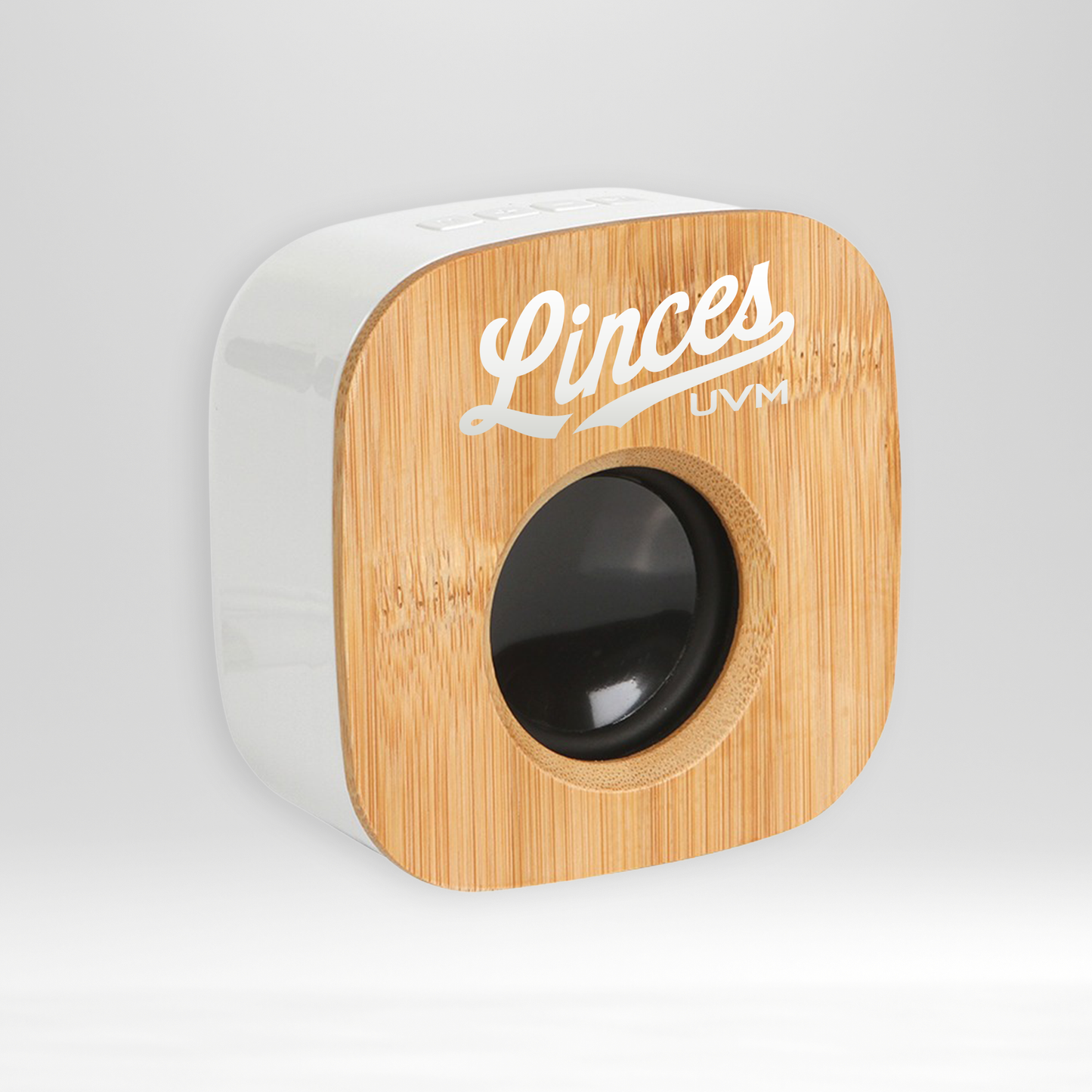 Bocina bambú con logo linces