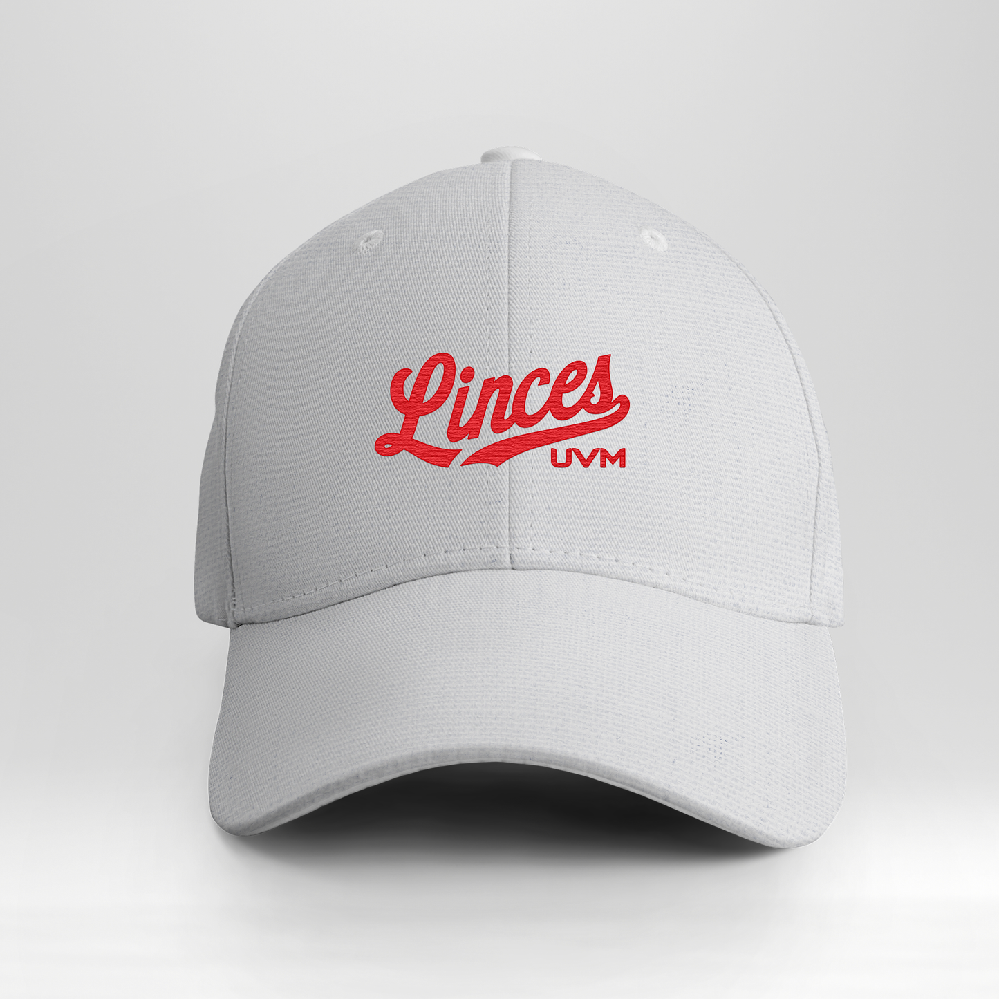 Gorra blanca linces UVM rojo