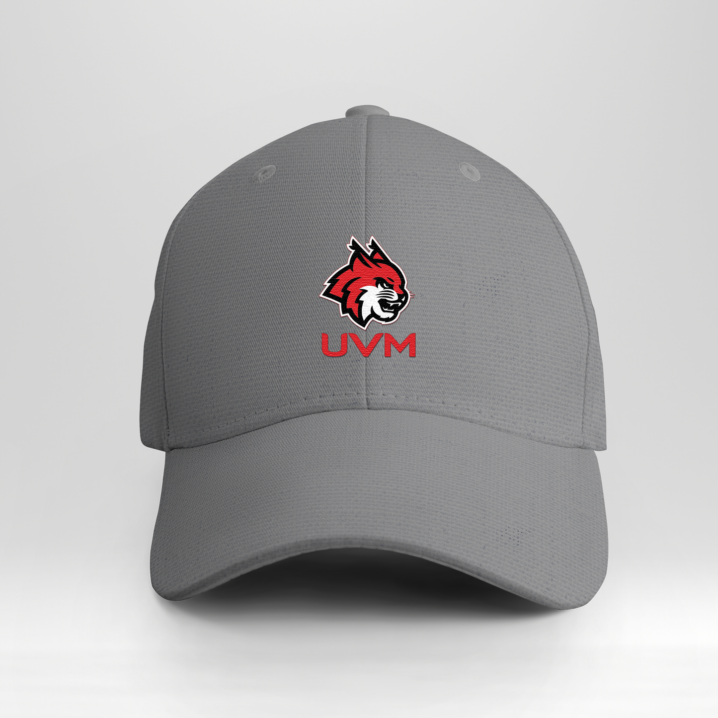 Gorra gris logo linces UVM rojo