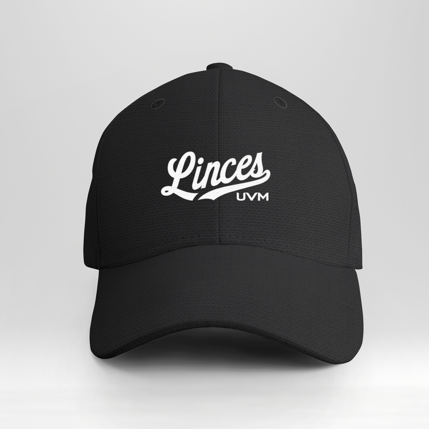 Gorra negra linces UVM blanco