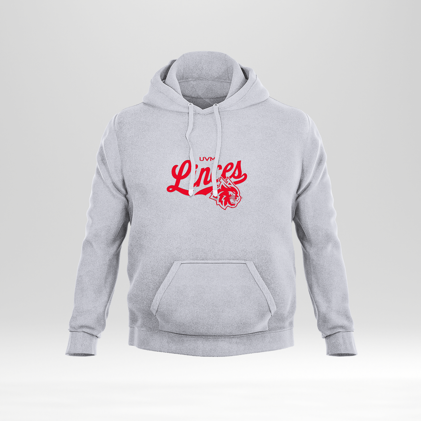Sudadera gris logo linces uvm rojo