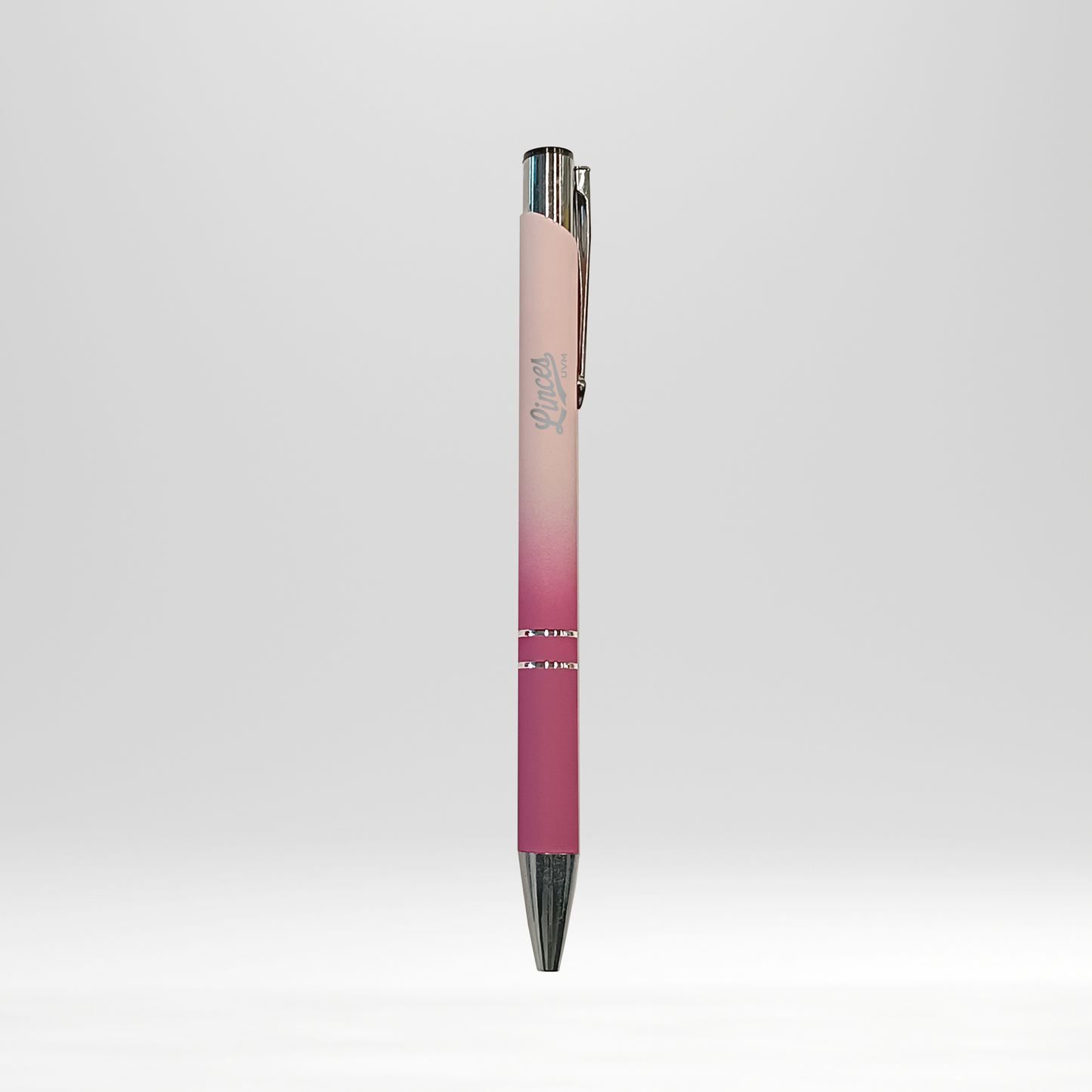 Bolígrafo con degradado rosa linces UVM