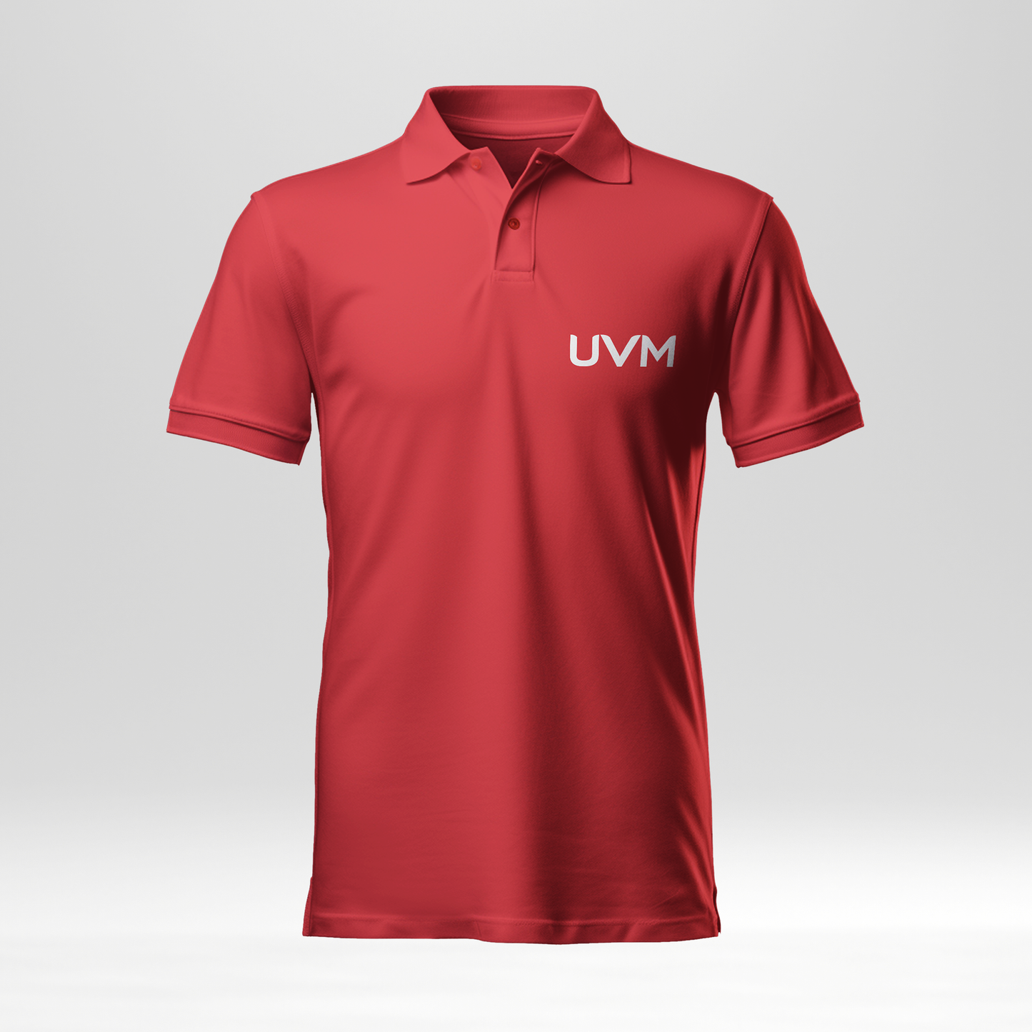 Playera tipo polo roja con logo UVM
