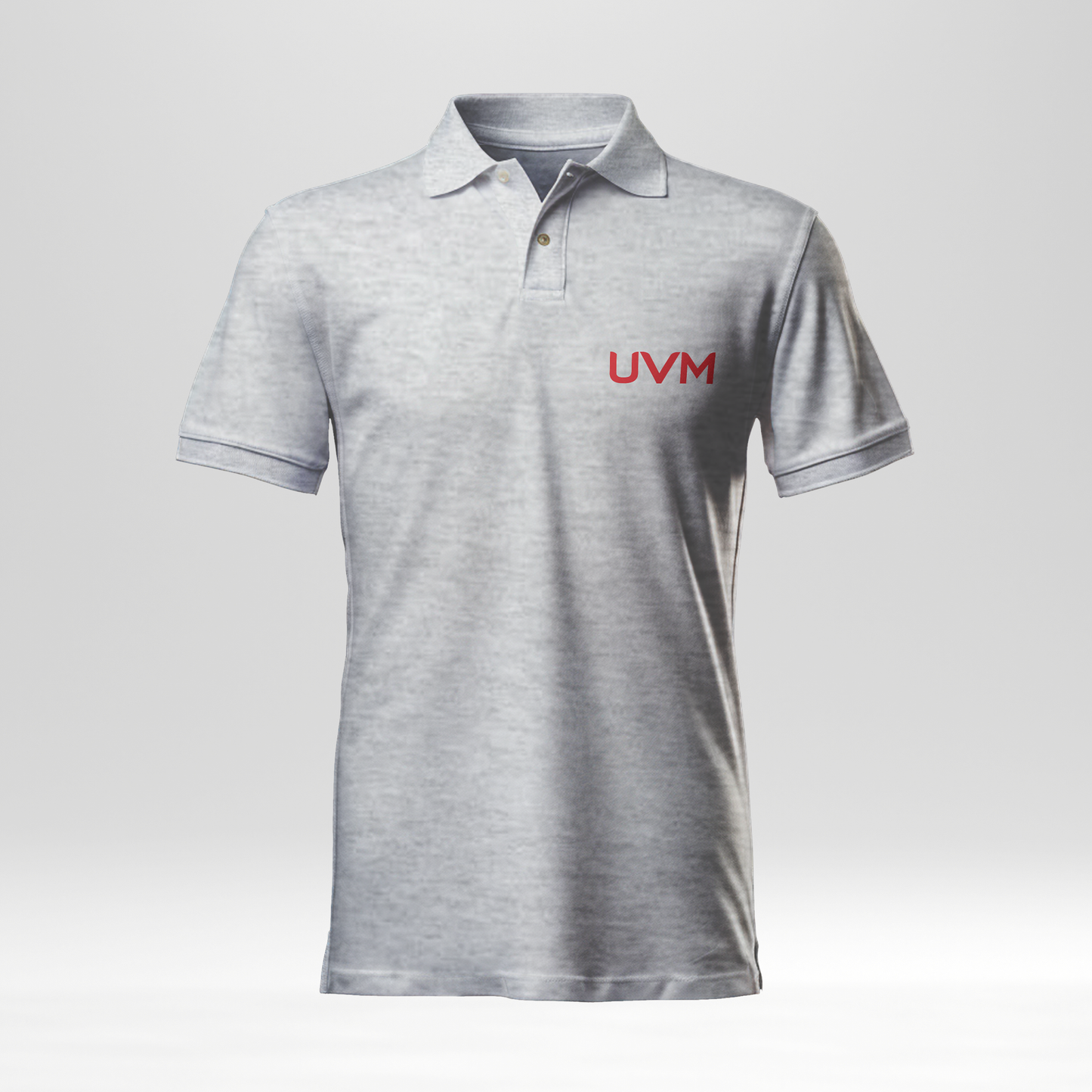 Playera tipo polo gris uvm rojo