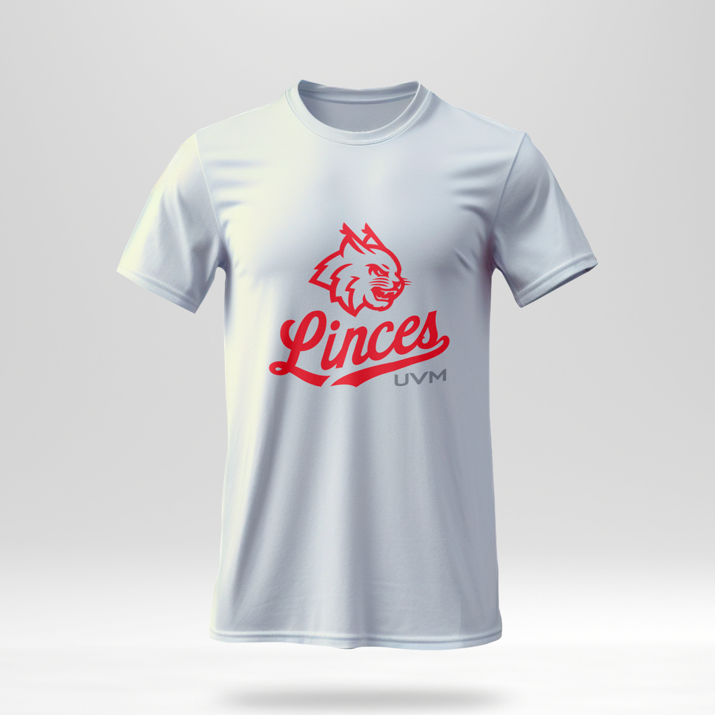 T-shirt blanca con logo linces UVM
