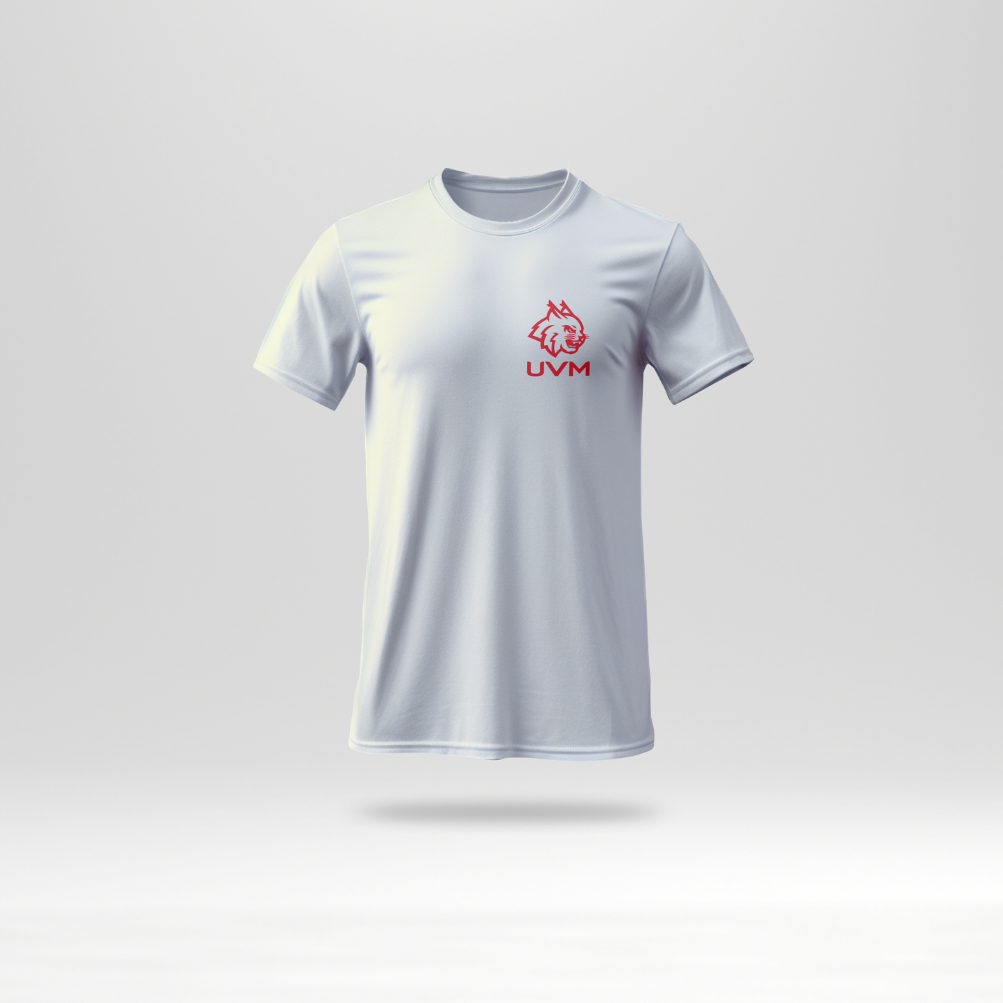 T-shirt blanca con logotipo linces UVM rojo