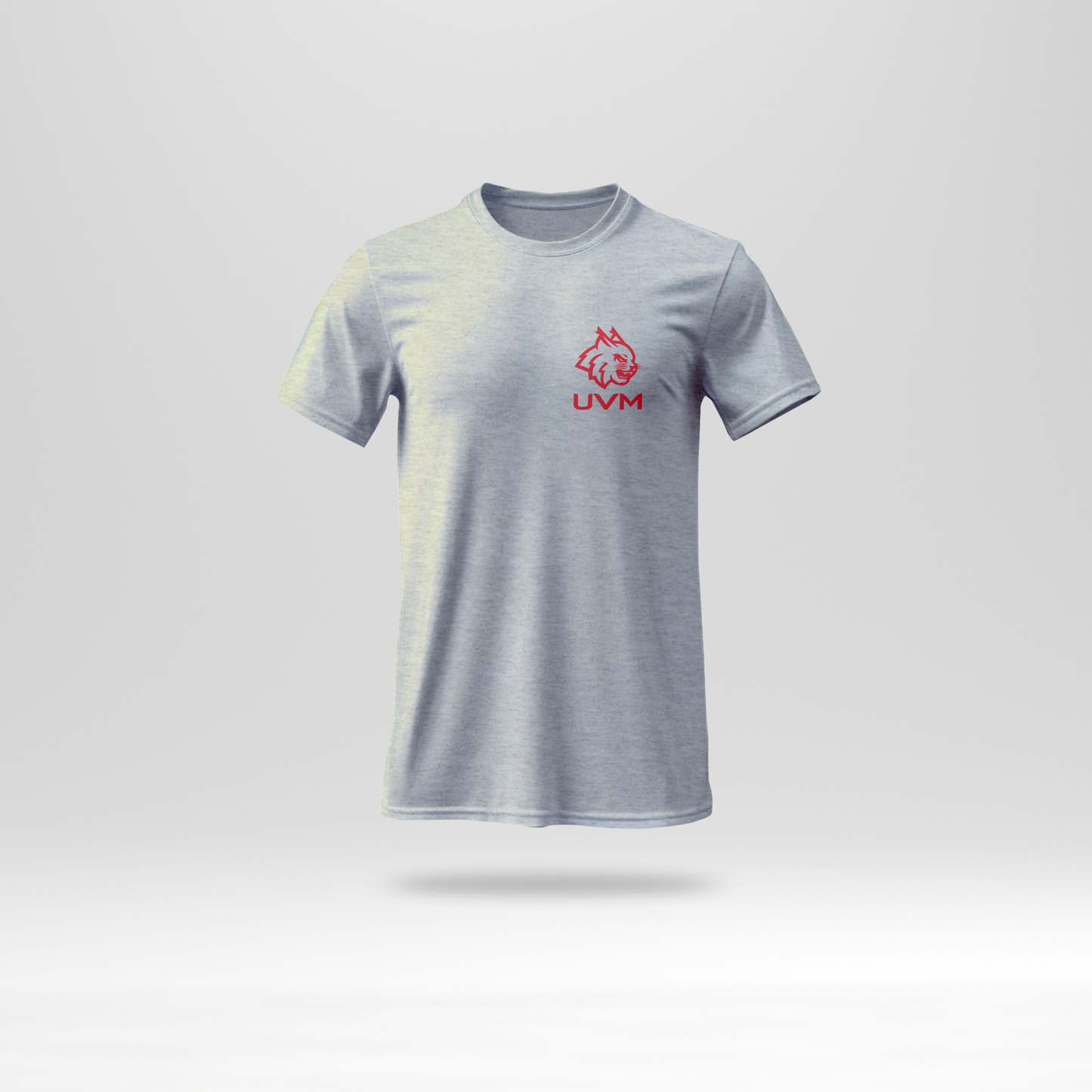 T-shirt gris con logotipo linces UVM rojo