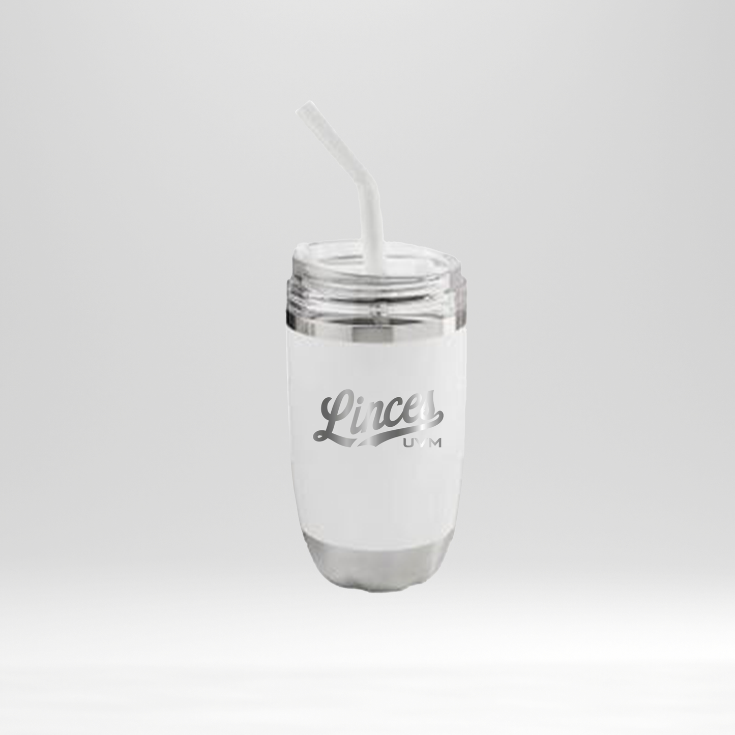 Termo con popote blanco con logo linces