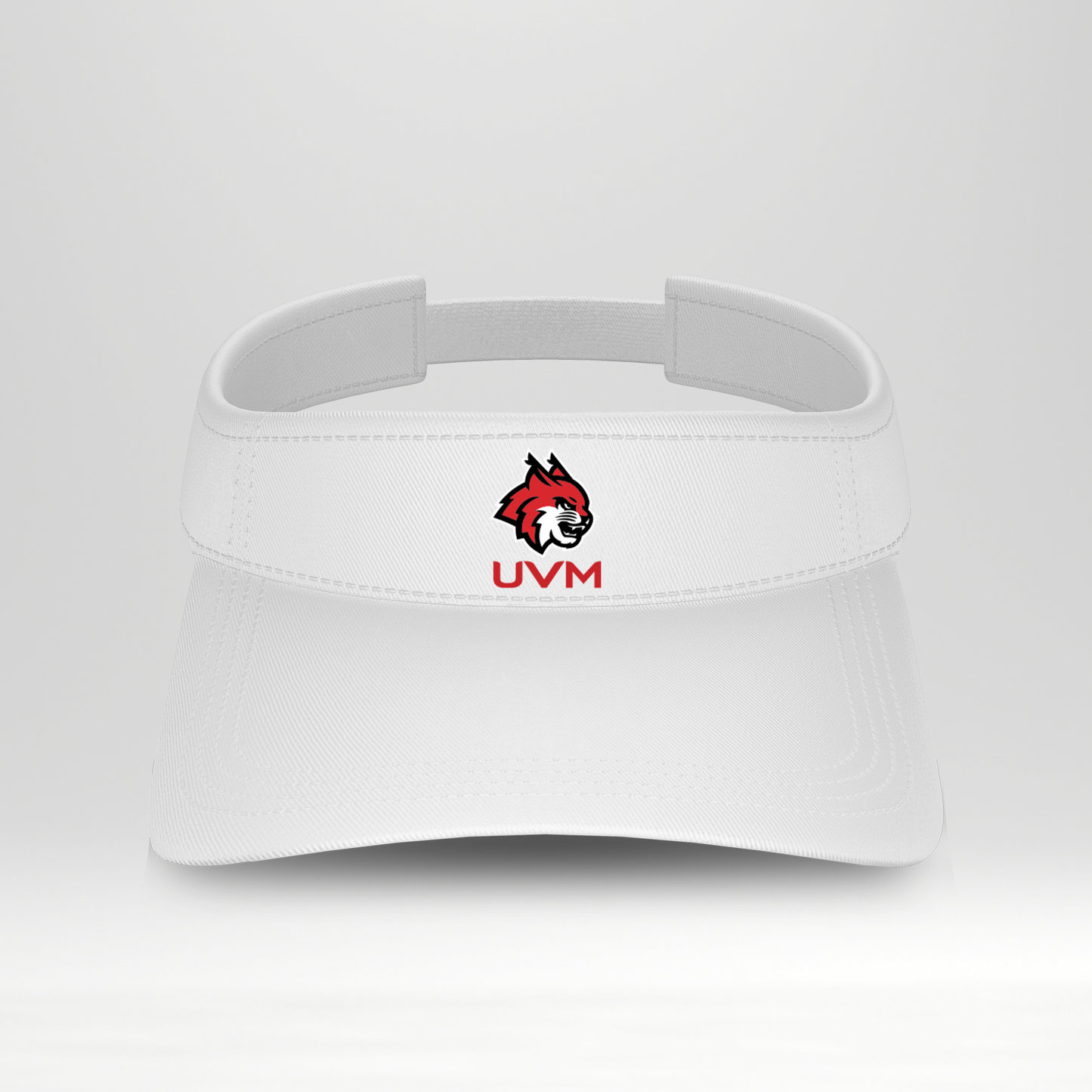 Visera blanca con logo linces UVM rojo