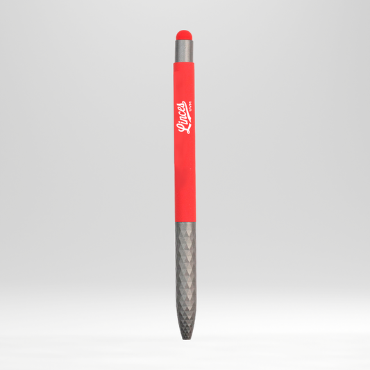 Bolígrafo rojo linces con acabado de metal