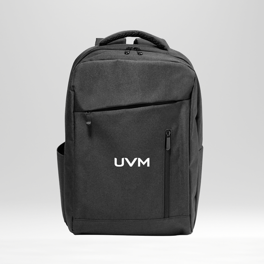 Mochila rectangular negra UVM blanco