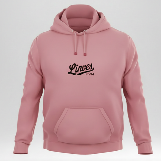 Sudadera rosa pastel logo linces negro