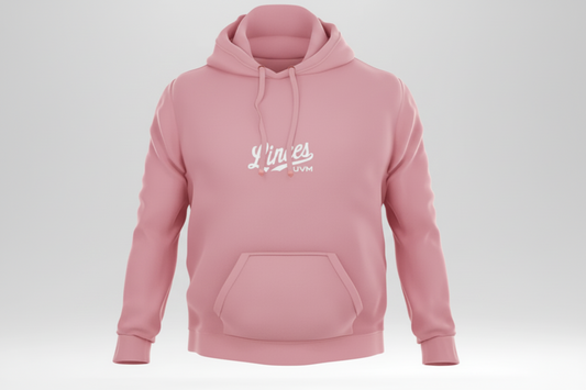 Sudadera rosa pastel con logo linces blanco