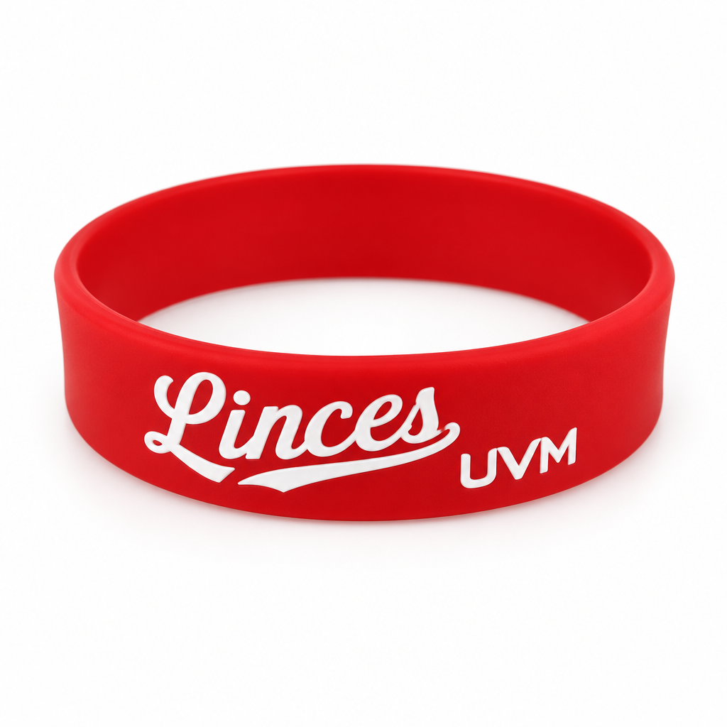 Pulsera roja con logo linces y uvm