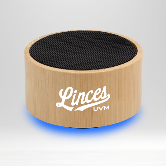 Bocina bambú con logo linces