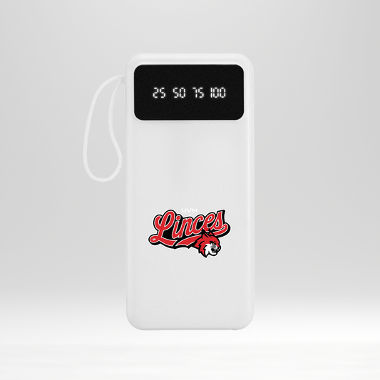 Power bank vertical blanco con logo linces