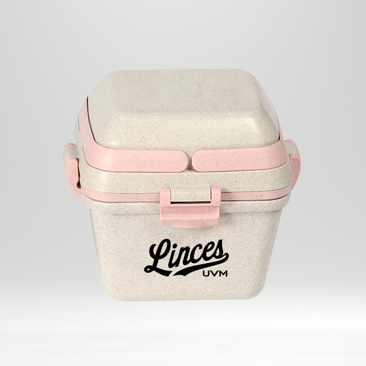 Contenedor doble rosa con logo linces