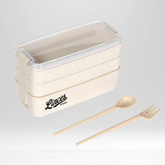 Contenedor triple beige con logo linces