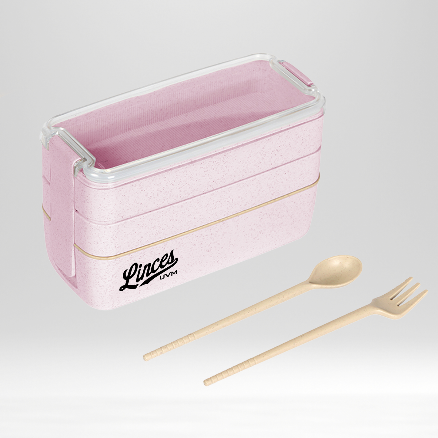 Contenedor triple rosa con logo linces