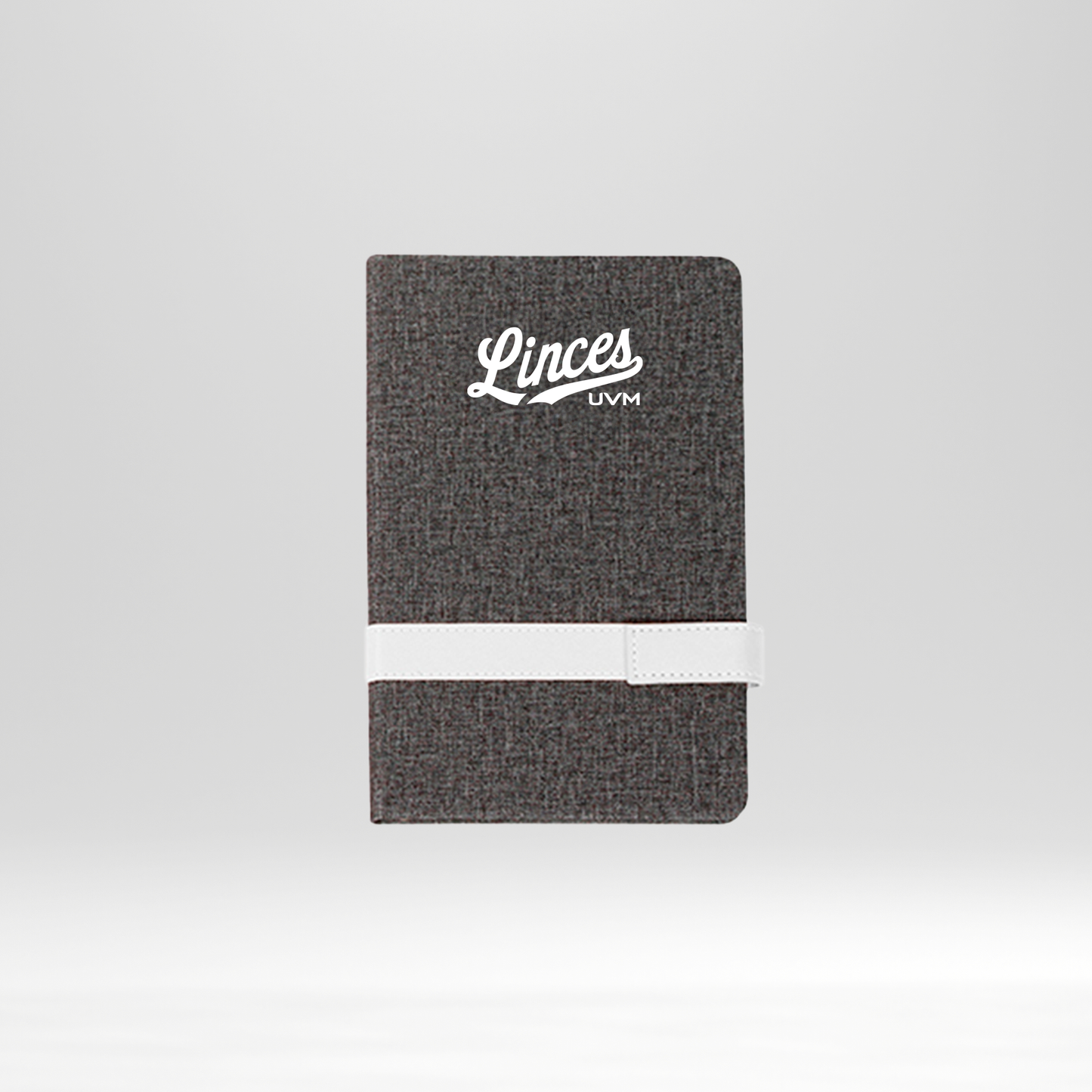 Libreta gris linces UVM banda horizontal