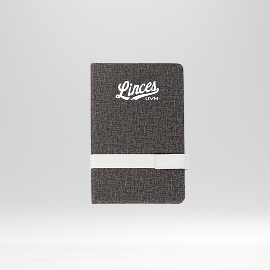 Libreta gris linces UVM banda horizontal