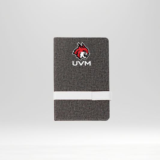 Libreta gris logo linces UVM banda horizontal