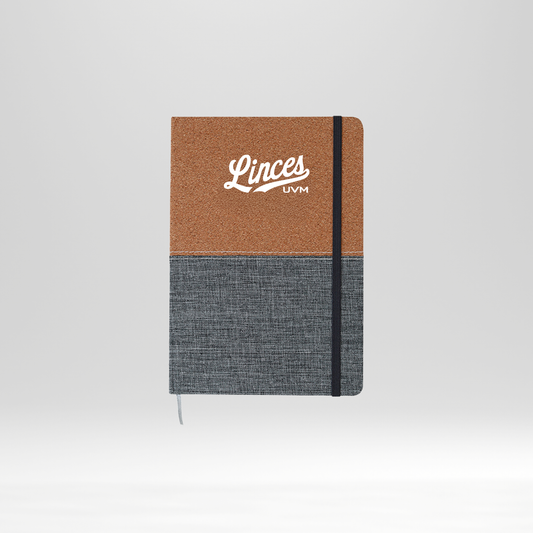 Libreta gris y beige linces UVM