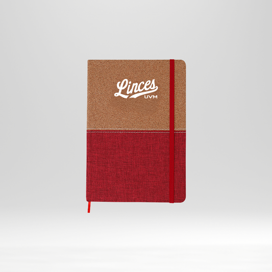 Libreta beige y rojo linces UVM