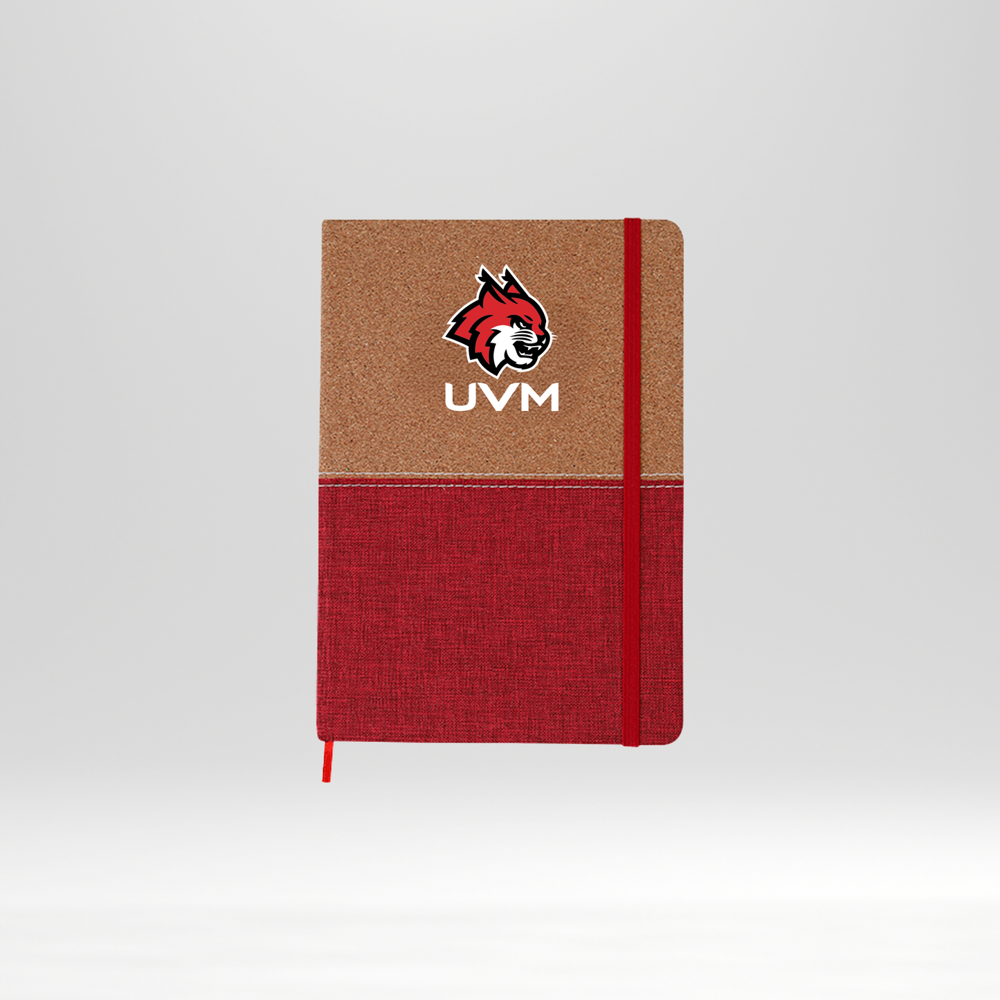 Libreta beige y rojo logo linces UVM