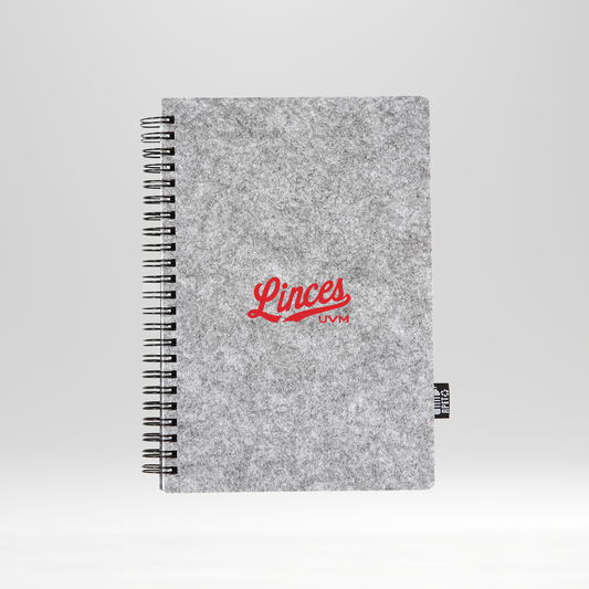 Libreta gris con engargolado linces