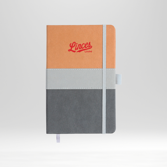Libreta gris y beige linces