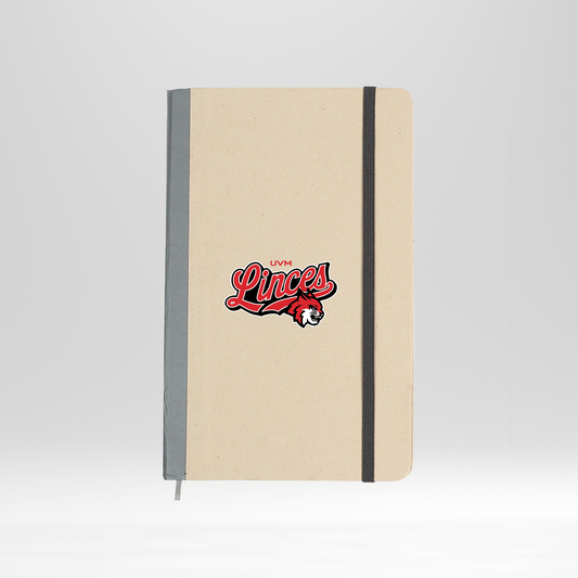 Libreta blanca con borde gris linces rojo
