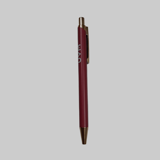 Bolígrafo Rojo botón y punta dorada logo UVM